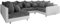 DELIFE Couch Clovis Weiss Schwarz mit Armlehne Wohnlandschaft