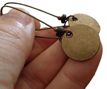 ★ DICKE BRONZE SCHEIBEN & KERAMIK ★ Ohrringe & Kidney-Haken