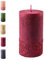 Wunderschöne & Moderne Adventskerzen – 2 Stück - Rustikale Oberfläche - Kerzen/Stumpenkerzen - Weihnachten/Weihnachtskranz/Adventskranz (Altrot, Höhe: 11cm)