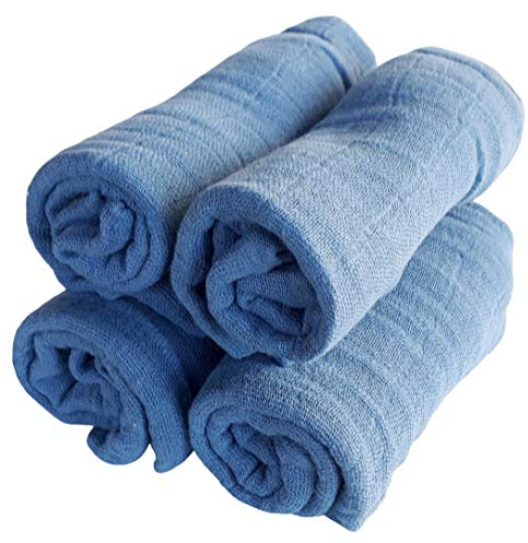 Pippi Mullwindeln 4er Pack Spucktücher Biobaumwolle ORGANIC (mittelblau)
