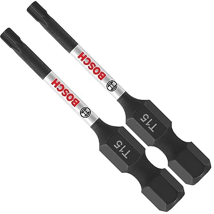 BOSCH ITT15202 Schraubendreher-Bits, 5,1 cm, Torx #15, schlagfest, 2 Stück