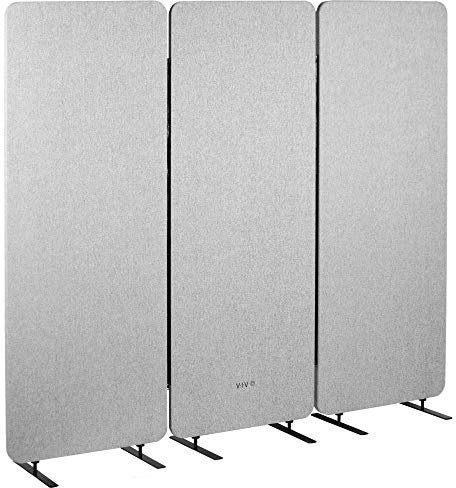 VIVO PP-3-T072G Lot de 3 Panneaux de confidentialité autonomes de 182,9 x 167,6 cm, séparateur de Cabine, cloison Murale Acoustique, 61 cm, Gris,
