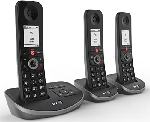 BT Advanced Cordless Home Phone, Nuisance Call Blocking and Answering Machine, Trio Handset Pack (Renewed)