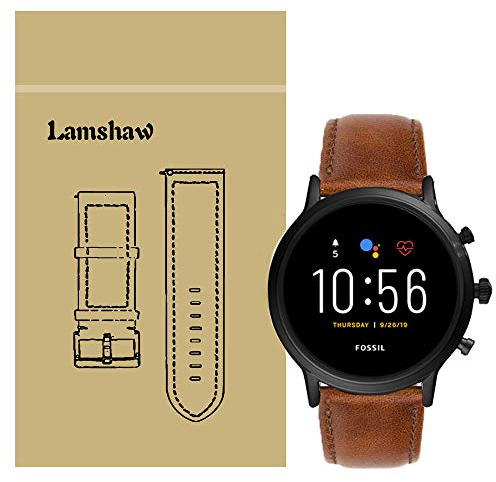 LvBu Armband Kompatibel mit Fossil Carlyle HR, Quick Release Leder Classic Ersatz Uhrenarmband für Fossil Gen 5 Carlyle HR Smartwatch (Crazy horse-brown)