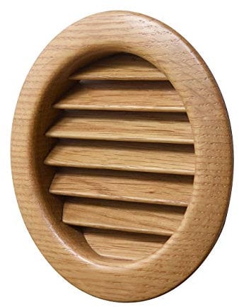 La Ventilazione LGRS100QL Rejilla de ventilación Redonda de Madera de Roble lacada, empotrable. Diámetro, ø 110 mm