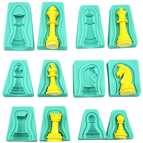 Schachfiguren Form Silikon Fondant Formen DIY 3D Schach Schokoladen Süßigkeiten Dessert Formen 6pcs Schachliebhaber Geschebk