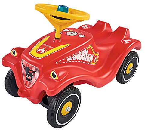 BIG-Bobby-Car-Classic Feuerwehr - Kinderfahrzeug mit Aufklebern in Feuerwehr Design, für Jungen und Mädchen, belastbar bis zu 50 kg, Rutschfahrzeug für Kinder ab 1 Jahr, Eor