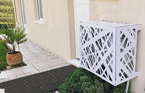 Nova Italf Cache-climatiseur pour unité extérieure en aluminium pour façades (M) Blanc 9010 L86-P44-H68 cm