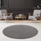 Fashion4Home Teppich Wohnzimmer – Einfarbig, Uni Teppich fürs Kinderzimmer, Schlafzimmer, Arbeitszimmer, Büro, Flur und Küche - Kurzflor, Hellgrau, Größe: 120 cm Rund