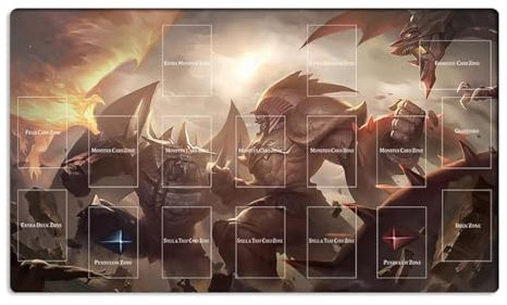 Mlikemat New Playmat Exodia VS 3 Gods TCG CCG Sammelkartenspiel Matte Pad mit Zonen + Gratis Tasche (ZD039-184-A)