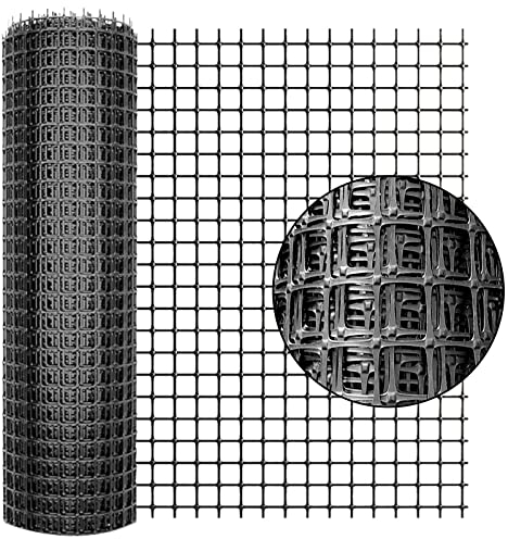 Plastic Fence Garden Fence Animal Barrier,1 * 10M [Heavy Duty] Outdoor Plastic Fencing Roll with 25Pcs Cable Ties,Reusable Netting for Construction Garden Yard Poultry Dog(Black)