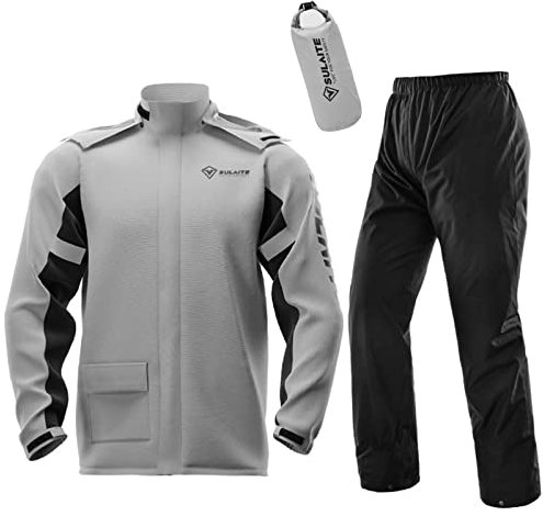 SJASD Regenkombi und Regenhose für Herrn und Damen,Wasserdicht Regenanzug Set,Fahrrad Regenjacke Reflektierender Regenmantel Regen Anzug Erwachsene Mit Hut,Arbeitskleidung Outdoor-Klettern