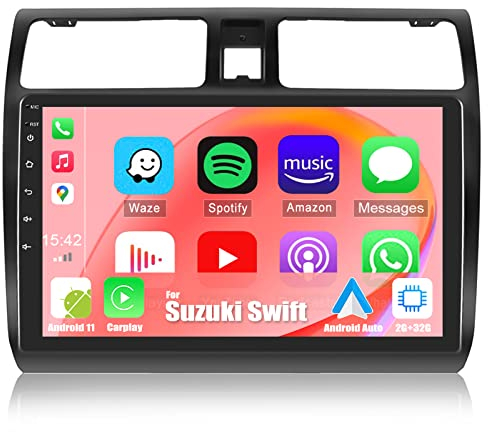 2G+64G CAMECHO Android 13 Autoradio für Suzuki Swift(2003-2010),mit Carplay Wireless Android Auto HiFi RDS,10,1 Zoll Bildschirm Doppel Din Autoradio mit Navi Bluetooth WiFi FM SWC+Rückfahrkamera