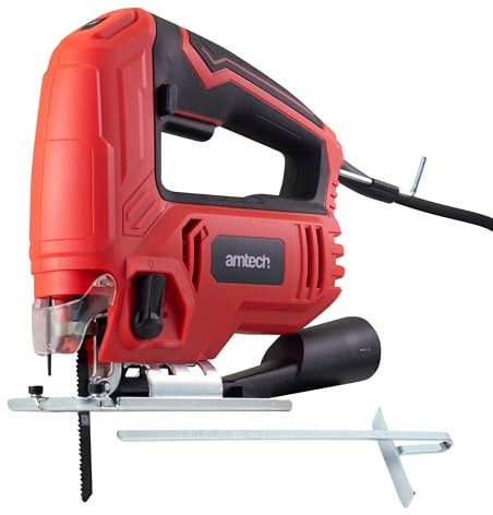 Amtech - Jigsaw Tool - Electric Saw to Cut Wood and Steel, Home DIY, Corded Power Cutter with Variable Speed and Pendulum Settings, Easy to Use with Quick Change Blade, 2.4m Cable (600W, 230V)