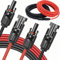 Rhein Beleuchtung Solarkabel H1Z2Z2-K 4mm2, Solarkabel Verlängerung mit Solarstecker, PV Kabel beidseitig rot/schwarz - Photovoltaik Kabel mit Stecker für PV Solaranlage (1MX6mm2)