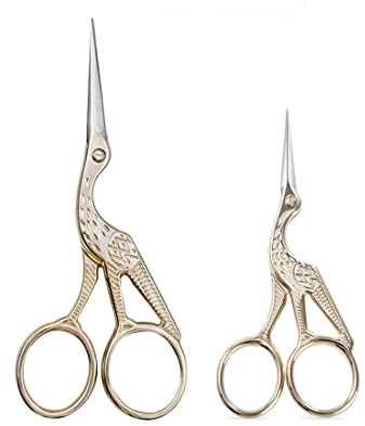 2er Pack Schere Vogel Design Nähen Schere Handtasche Schere Garn Schere Design Schere Stoff Schneiden Schere Geschenk (9+12 cm, Gold)