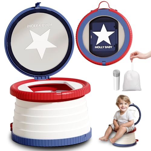 auvstar Pot Pliant Voyage Portable Pot Voiture Pliable Enfant Toilettes Pliantes pour Enfants Déplacement Enfants-Pot Extérieur Siège Toilette Garçons Filles Toilettes Voiture Pliable Bébé (Rouge)