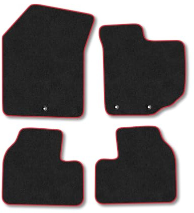 Suzuki Swift (2005-2010) Carpet Car Mats | Red Edge Trim Tailored Fit Floor Mats Full Coverage Protection Accessories Easy Clean Anti Slip Made in the UK
