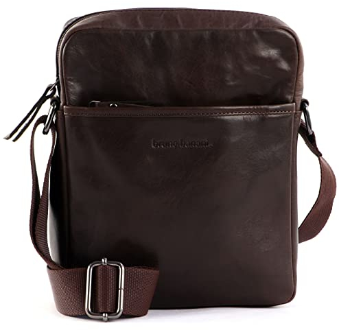 bruno banani Leder Umhängetasche Crossbody Bag Brown dunkelbraun