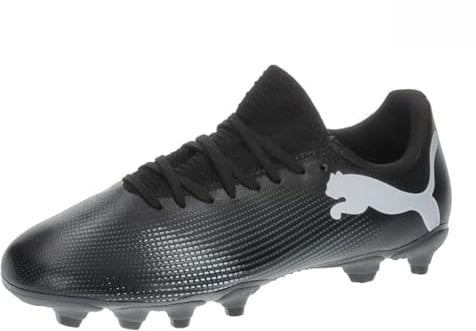 Puma Unisex Youth Future 7 Play Fg/Ag Jr Soccer Shoes, Puma Black-Puma White, 5.5 UK