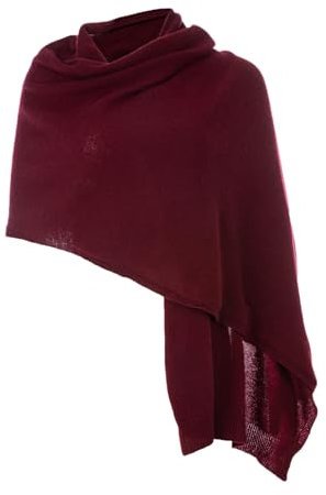 Embouro 100% Kaschmir Pashmina Schal für Frauen, gestrickter Schal aus reinem Kaschmir für den Winter (Weinrot)