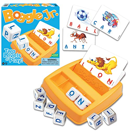 Winning Moves Boggle Jr - Original Grow-with-Me Alphabet Learning Game - Word and Picture Recognition Skills - Ages 3+ - Educational Development - Kids