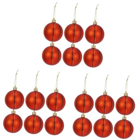 ABOOFAN Christbaumschmuck 18 Stück Christbaumkugel Zart cm cm Für Thematische Kugeln Sammlung Zubehör Kugeln Basketball Baseball Weihnachten Basketball Hängend Sport