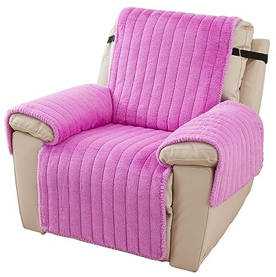 CAKERS Ruhesessel Bezüge, Plüschstoff Sesselschoner, Sesselauflage Mit rutschfest, 1 Sitzer Sesselschutz Sofaüberwurf, Sesselschoner für Fernsehsessel (Lila,55 * 220cm/21.6 * 78.7in)
