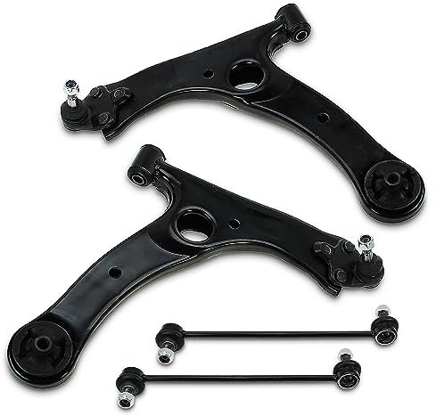 ATEC Germany Querlenkersatz - 2x Querlenker mit Traggelenk vorne, 2x Koppelstange vorne Kompatibel mit TOYOTA AVENSIS Kombi (_T25_), AVENSIS (_T25_), AVENSIS Stufenheck (_T25_), COROLLA Verso (_E12_)