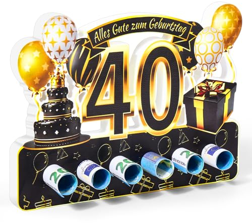 ROADPLUM 40 Geburtstag Frauen Männer mit Doppelseitiger FarbdruckHolz, Deko 40. Geburtstag für Freunde Familie Kollege, Geschenke zum 40 Geburtstag Mann für Party Hochzeit Jubiläum