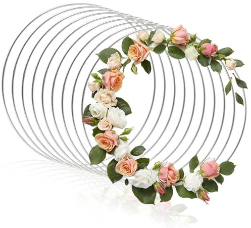 UTMACH 8 Stück 20cm Traumfänger Ringe Metall Kranz Ringe Makramee Ringe Drahtringe zum Basteln Makramee Zubehör Ringe Metall Drahtring Traumfänger Ringe für DIY Floral Hoop,Hochzeitskranz, Traumfänger