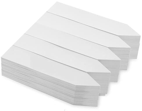 KOMUNJ Targhette per piante, 200 pezzi, in plastica, per l'asilo, vaso, piante da giardino, etichette (10 x 2 cm)