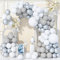 Teselife 140 Pezzi Kit Arco Palloncini Bianco Argento Grigio, Kit Ghirlanda Palloncini Argento Metallizzato Bianco per Compleanno Baby Shower Matrimonio Anniversario Decorazioni Feste Carnevale