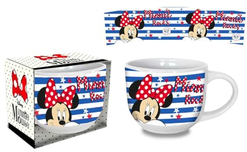 Tazza Larga In Ceramica Con Manico Per Bambine,Tazza per Colazione 380 ml, Idea Regalo, 3+ Anni, Multicolore