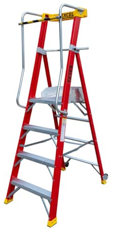 Excel Electricians Fibreglass Podium Step Ladder 4 Tread 2.04m EN131-7