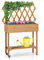 COSTWAY Hochbeet mit Ablage & Spalier, Blumenbeet auf Rollen, Pflanzkasten mit Stoffauskleidung, Holz, Blumenkasten mit Rankgitter für Kletterpflanzen, Garten Balkon Terrasse, 90 x 29 x 129 cm