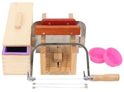 YILIKISS 9 Stück Seifenschneider Set Seife selber machen Seifenmachen Set Silikon, DIY Seifenherstellung Handgefertigt Seife Kit, rechteckige Silikon Seife Form mit Holzkasten