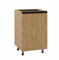 Laclar Küchenschrank Unterschrank 50x50,4x82 cm mit Soft-Close Tür - Front und Korpus: Steineiche - höhenverstellbare Füße - ohne Arbeitsplatte - zur Selbstmontage