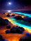 Kit completo de pintura de diamante 5D para manualidades,pintura de diamante de paisaje de playa y luna,kit de pintura de diamante para principiantes para adultos,decoración de la pared del hogar