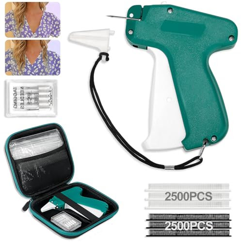 Price lable Mini Stitch Gun, Stitchy Tag Gun Kit für Kleidung mit 6 Ersatznadeln&5000 0.19“ Befestigungen, Stitchy Quick Clothing Fixer für Nähen Quilten Säume