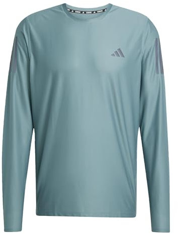adidas Men's Own The Run Long Sleeve Tee, Preloved Teal, M
