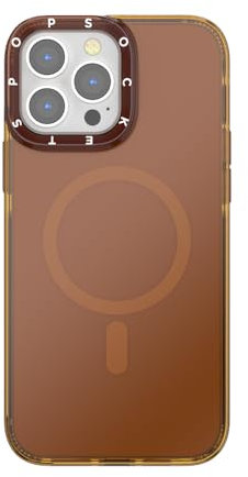PopSockets iPhone 13 Pro Max Case Compatible with MagSafe, Phone Case for iPhone 13 Pro Max, Wireless Charging Compatible - Amber