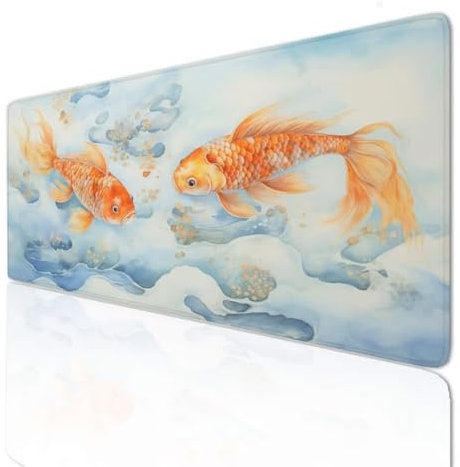 Tapis de Souris XXL Gamer 100x50x0.4cmTapis Souris Gold Tapis Gaming Grand Tapis de Bureau Base en Caoutchouc Antidérapante, sous Main Bureau à Bords Cousus pour Gamer, Ordinateur, PC, Bureau 3-403