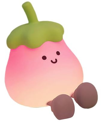 Dtaigou LED Nachttischlampe Kinder Touch Neuheit Aubergine Form Licht Silikon LED Lampe mit Touch Sensor Nachttischlampe für Zimmer Schlafzimmer Flur