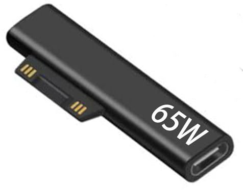 65W USB C to Surface Charger with DC Plug Made for Microsoft Surface Pro 9, 8, 7+, 7, 6, 5, 4, 3, X, Windows Surface Lap-top 5, 4, 3, 2, 1, Studio, Power Cord for Surface Book 2, 1, Surface Go 3, 2, 1
