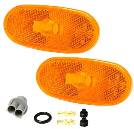 2x Seitenmarkierungsleuchte Mit Glühbirne 12V Kompatibel Mit Mercedes Benz Sprinter 906 VW Crafter E-Prüf 9068201456 0038202956 2E0945061C