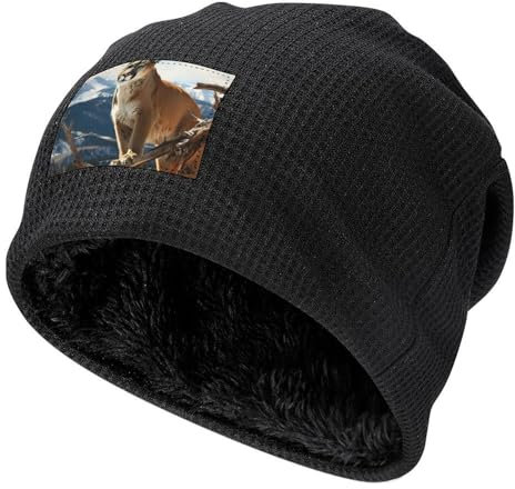 Modischer Winter-Fleece-Pullover, warme Paarmütze, dicke und weiche Plüschmütze., Black-Panther Mountain Lion, 3XL