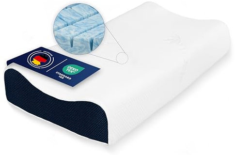 OnlyDreams - Ergonomisches Gelschaum Nackenstützkissen | Höhenverstellbar + Härte wählbar | Aloe Vera Bezug | Kopfkissen für Rücken-, Bauch- und Seitenschläfer - Oeko-TEX (Premium - Gelschaum)
