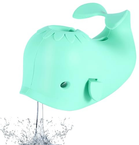 Viitech Universal Faucet Silicone Cover, Cute Whale-Shaped Baby Bathtub Faucet Cover, Baby Shower Protector Anti-Collision for Kids Toddlers Bathroom Accessories (Green)