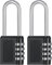 OBD Combination Locks 4 Digit Code Padlock Heavy Duty Metal Padlock Weatherproof for Gym Locker School Locker Gate Outdoor Shed & Garage (2)